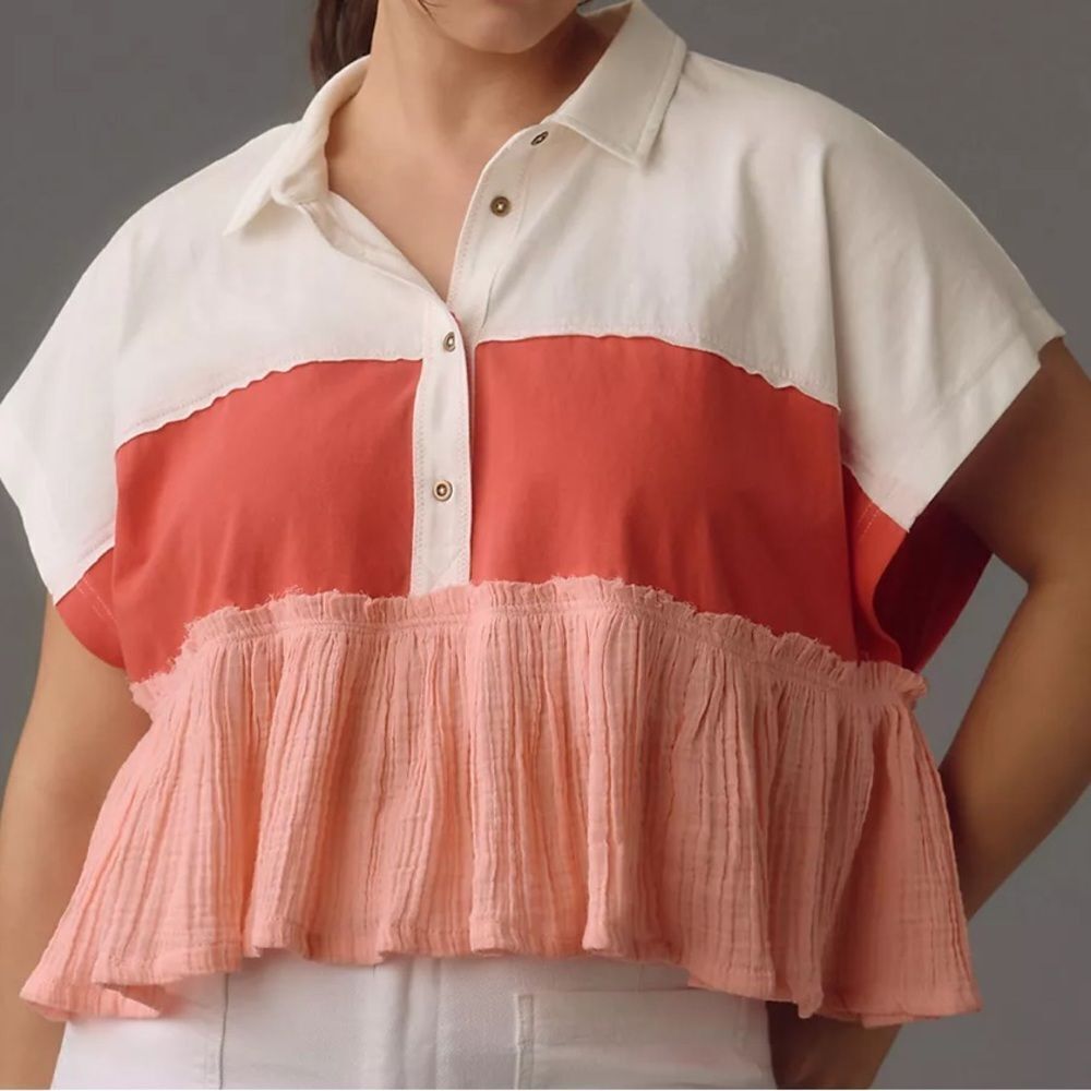 Anthropologie Pilcro Bonfire Rugby Top